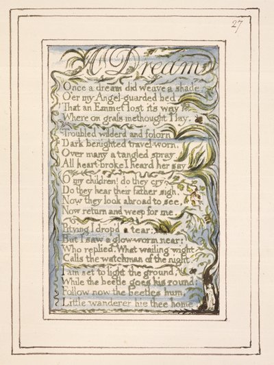 Un sogno: tavola 27 da Songs of Innocence and of Experience (copia R) c.1802-08 da William Blake